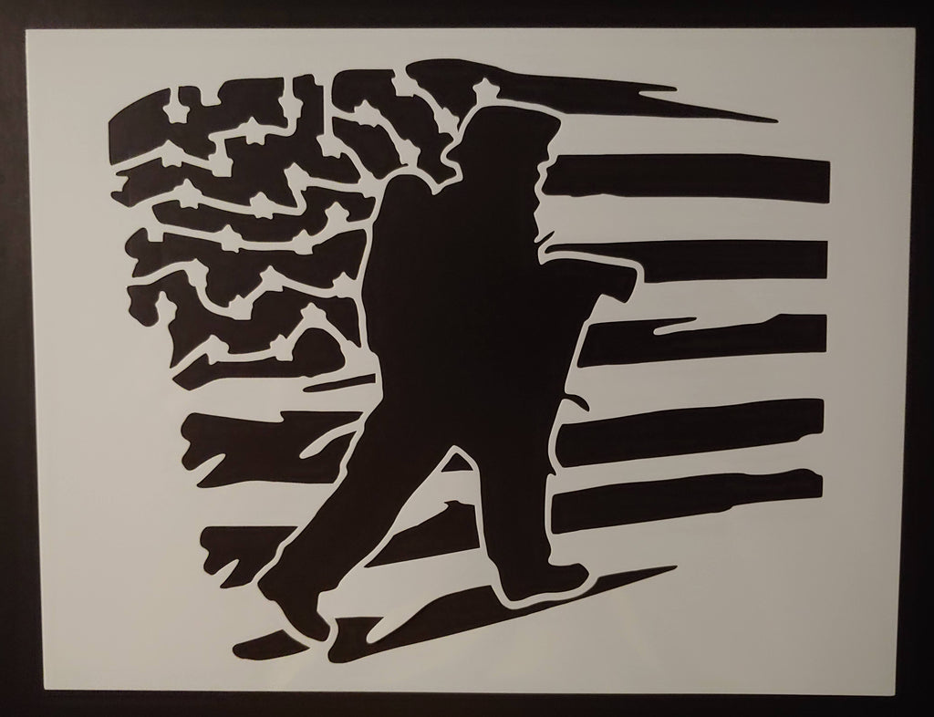 Fire Fireman US Flag 8.5" x 11" Sheet Custom Stencil FAST FREE SHIPPING