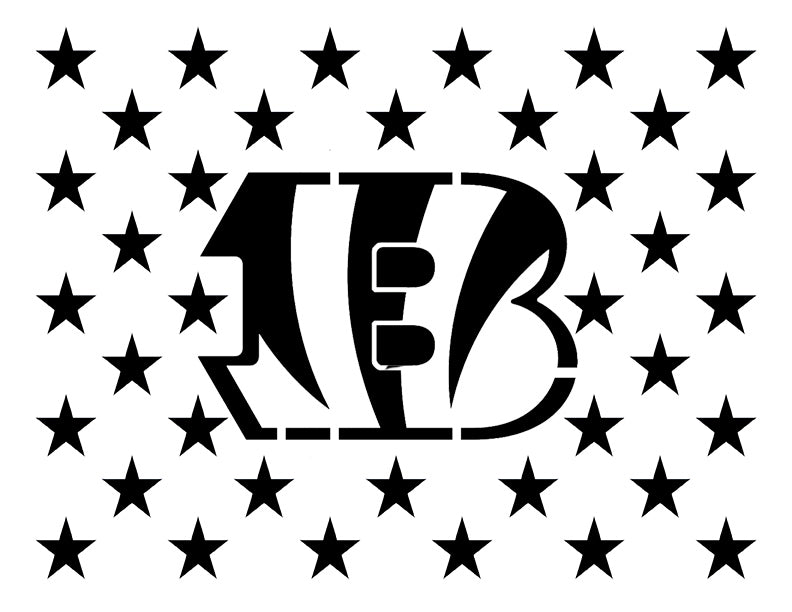 Cincinnati Bengals Flag Star 11" x 8.5" Stencil 2 FAST FREE SHIPPING