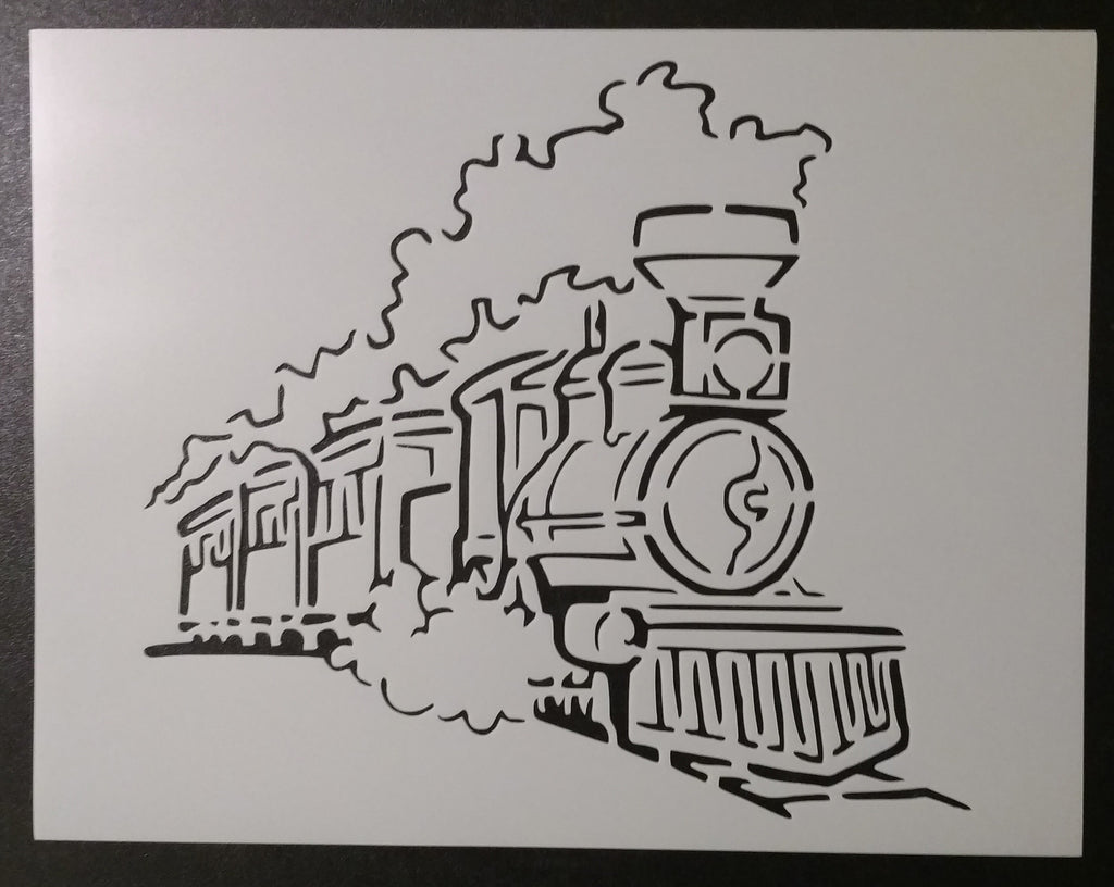 Steam Engine Locomotive Train 11" x 8.5" Stencil