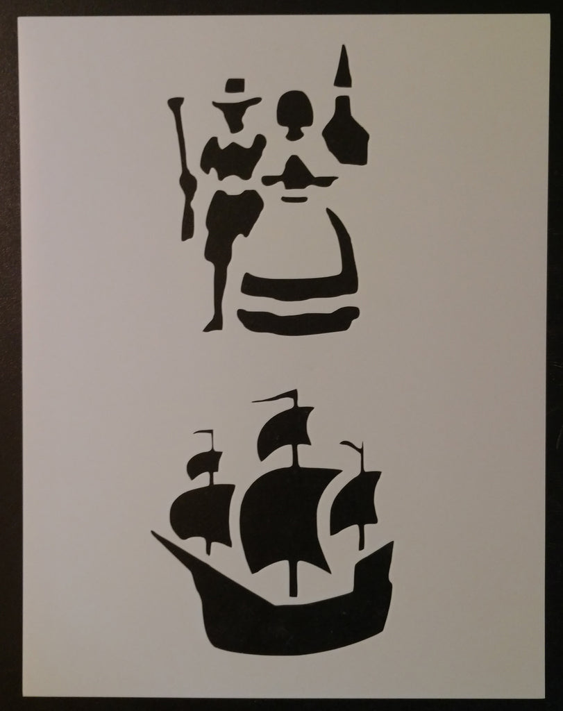 Pilgrim Pilgrims Mayflower Boat Thanksgiving Custom Stencil