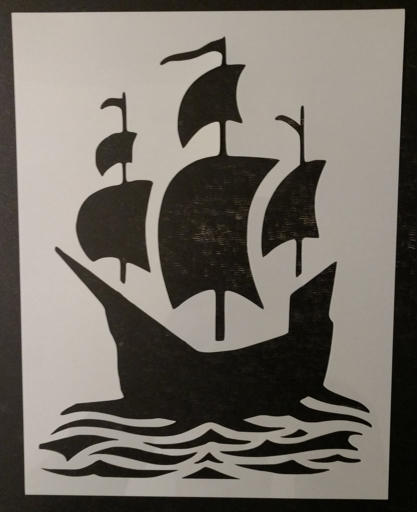 Mayflower Boat Ship Sailing Sail On The Sea Custom Stencil