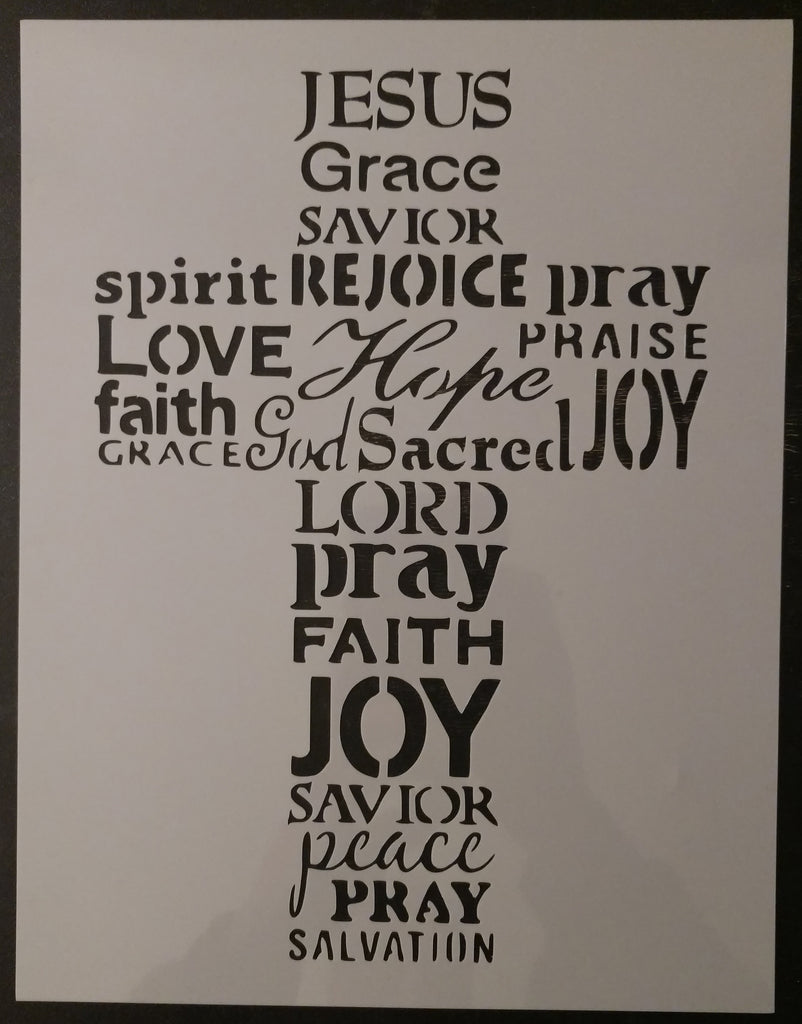 Jesus Grace Love Lord Faith Peace Cross Words God Custom Stencil