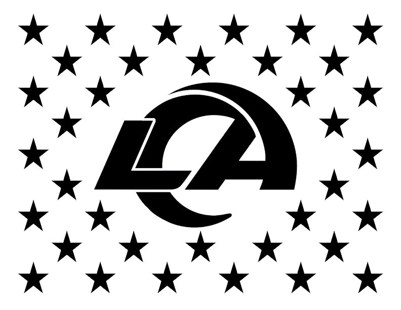 Los Angeles Rams LA Rams Flag Star 11" x 8.5" Stencil 1 FAST FREE SHIPPING