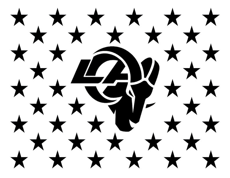 Los Angeles Rams LA Rams Flag Star 11" x 8.5" Stencil 2 FAST FREE SHIPPING