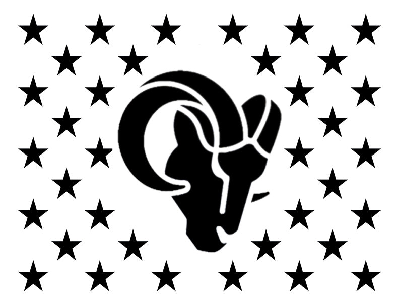 Los Angeles Rams LA Rams Flag Star 11" x 8.5" Stencil 4 FAST FREE SHIPPING