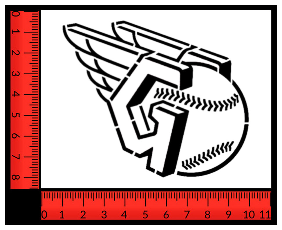 Cleveland Guardians Fastball Baseball 11" x 8.5" Custom Stencil FAST FREE SHIPPING