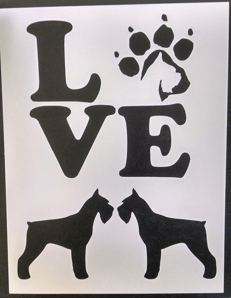 LOVE Miniature Schnauzers - Stencil