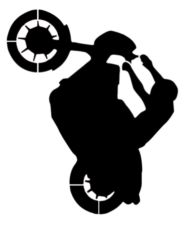 Motorcycle Wheelie Rider - Custom Stencil