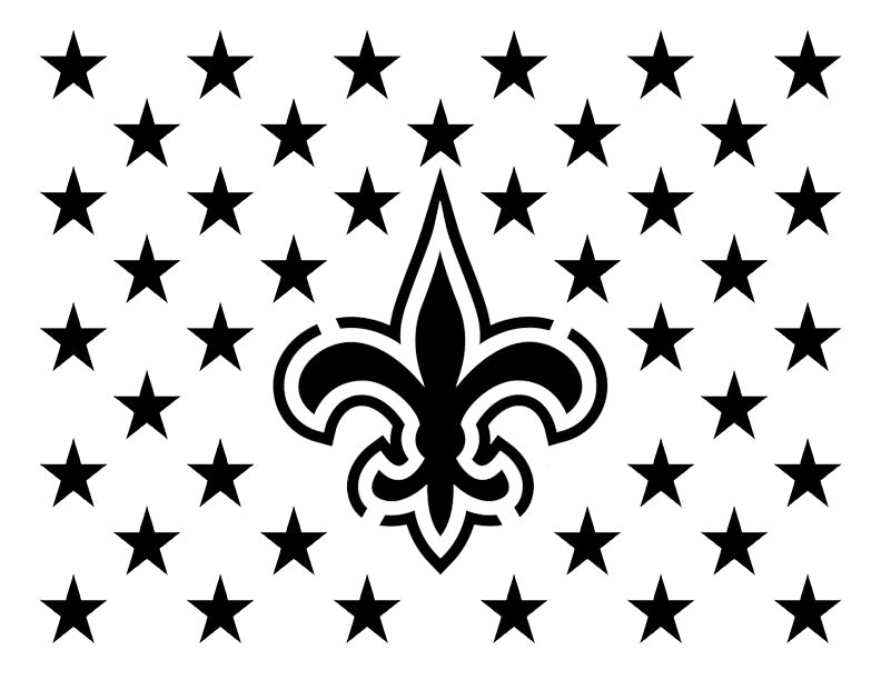 New Orleans Saints Flag Star Stars 11" x 8.5" Custom Stencil