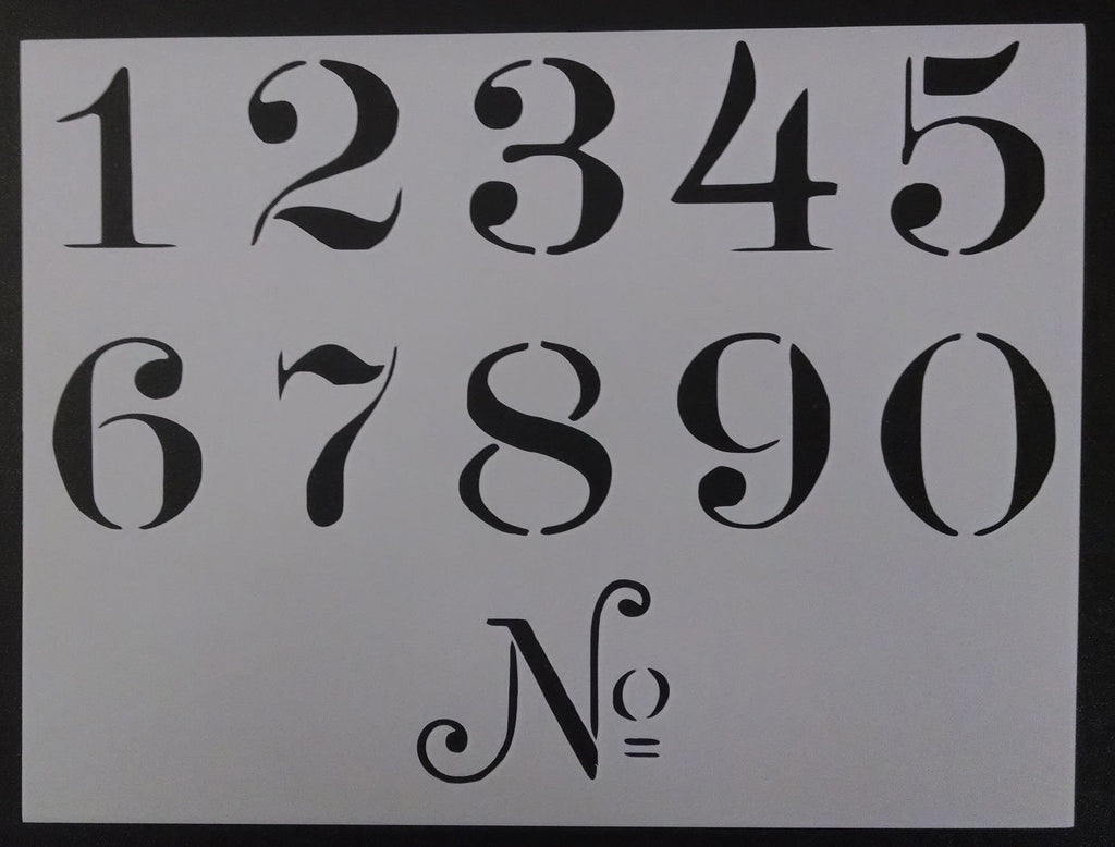 2" Tall Old Typeface Type Numbers - Stencil