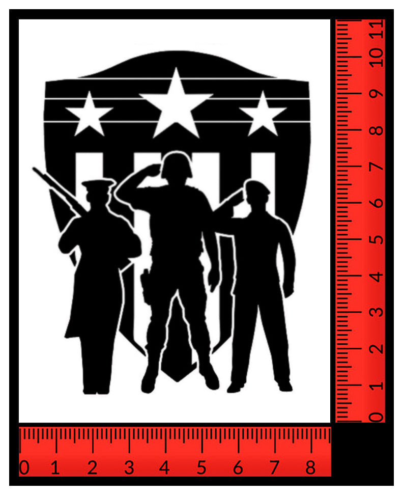 Patriotic Military Soldiers True Patriot Salute Saluting America FREE SHIPPING - Custom Stencil