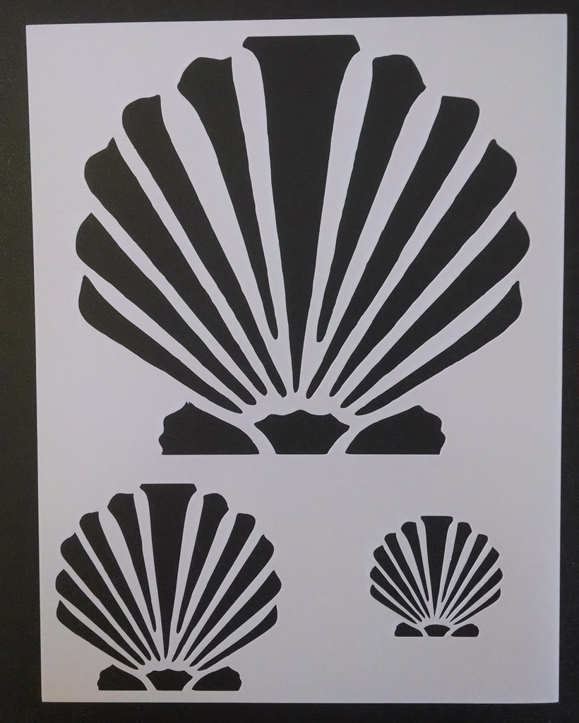 Scallop Beach Seashell - Stencil