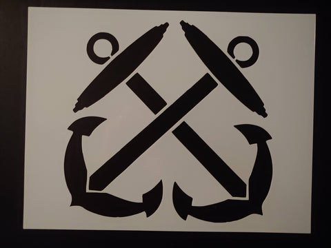 Boatswain's Mate Navy Crossed Anchors Custom Stencil
