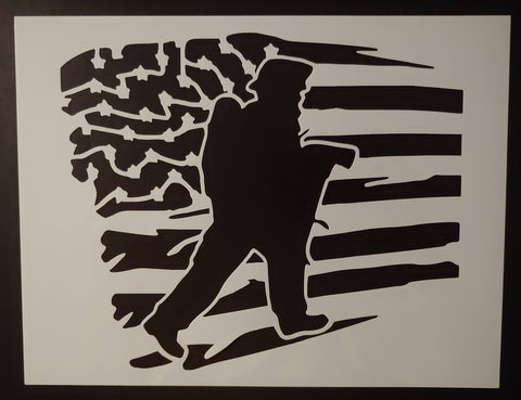 Fire Fireman US Flag 8.5" x 11" Sheet Custom Stencil FAST FREE SHIPPING