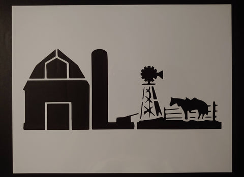 Farm Barn Silo Windmill Horse 8.5" x 11" Sheet Custom Stencil FAST FREE SHIPPING