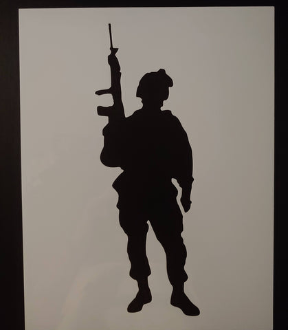 US Military Soldier With Rifle 8.5" x 11" Sheet Custom Stencil FREE SHIPPING