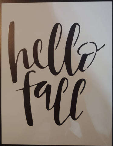 Hello Fall Thanksgiving Halloween Festive - Custom Stencil