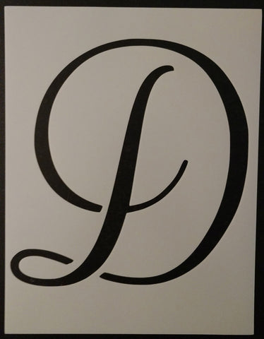 Big Script Cursive Letter D - Stencil