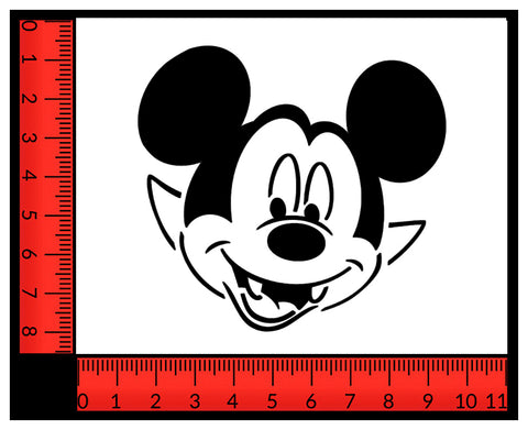 Mickey Mouse Vampire Halloween Pumpkin Carving Craft Stencil 8.5" x 11"
