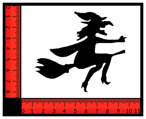 Witch Riding Broom Halloween Pumpkin Carving Craft Stencil 8.5" x 11"