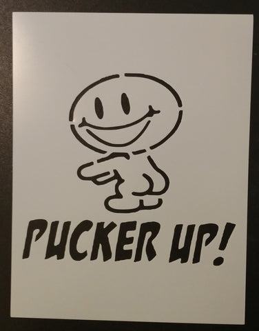 Pucker Up (Funny) - Stencil