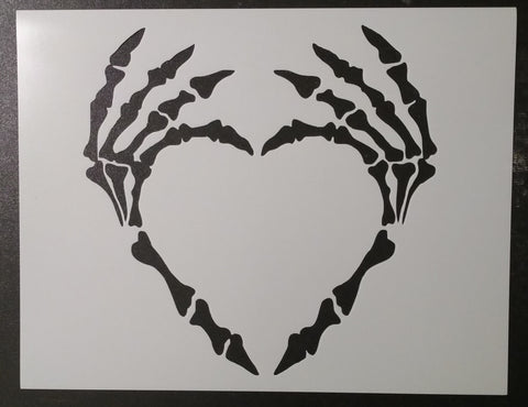 Skeleton Hands - Heart - Stencil