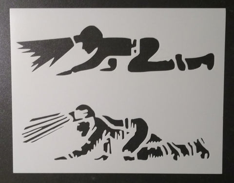 Crawling Coal Miner 11" x 8.5" Stencil