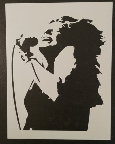 Rock N Roll Singing Girl Singer - Stencil