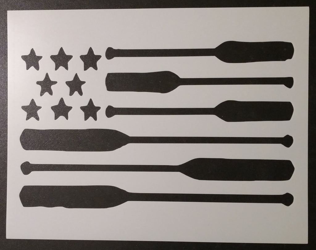 Beach Oars Stars Boat Flag - Stencil