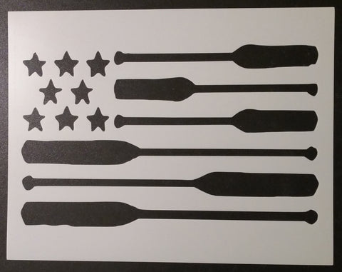 Beach Oars Stars Boat Flag - Stencil