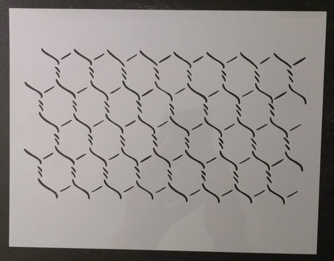 Chicken Wire Chain Link Fence Custom Stencil