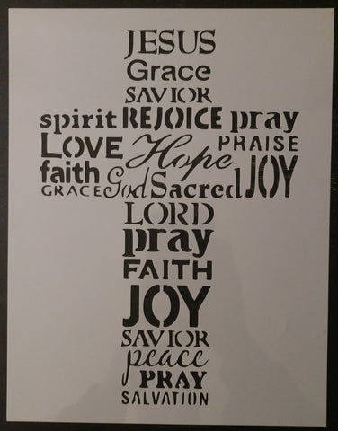 Jesus Grace Love Lord Faith Peace Cross Words God Custom Stencil