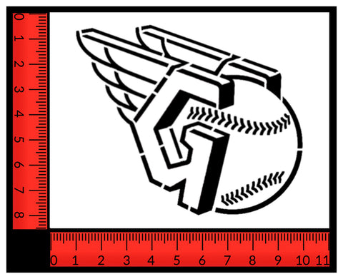 Cleveland Guardians Fastball Baseball 11" x 8.5" Custom Stencil FAST FREE SHIPPING