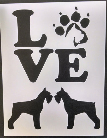 LOVE Miniature Schnauzers - Stencil