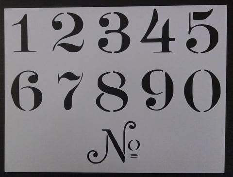 2" Tall Old Typeface Type Numbers - Stencil