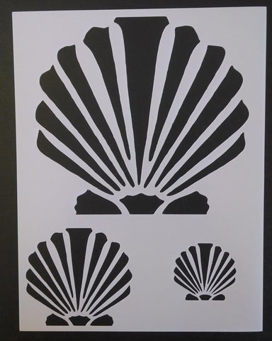 Scallop Beach Seashell - Stencil