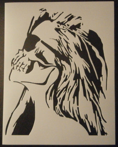 Skull Woman Zombie Biker Lady - Stencil