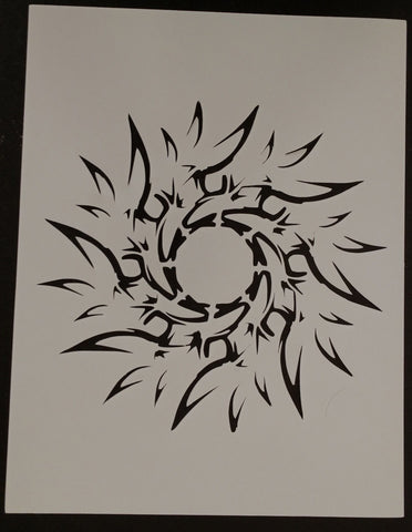 Tribal Sun Tattoo - Stencil