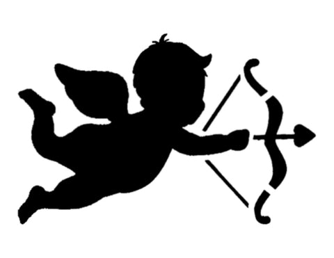 Baby Cupid Heart Bow Arrow Valentines Day - Stencil