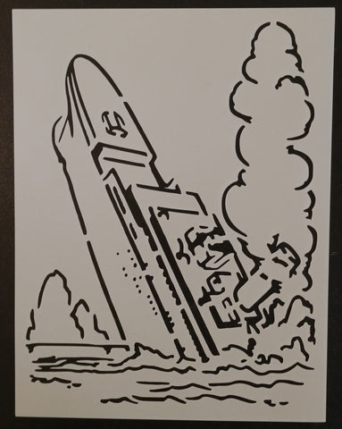 Titanic Ship Sinking - Stencil