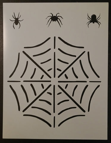 Spider Web with Spiders 8.5" x 11" Stencil